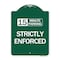 Signmission 15 Minute Parking-Strictly Enforced, Green & White Aluminum Sign, 18" x 24", GW-1824-24600 A-DES-GW-1824-24600 - alternate 1